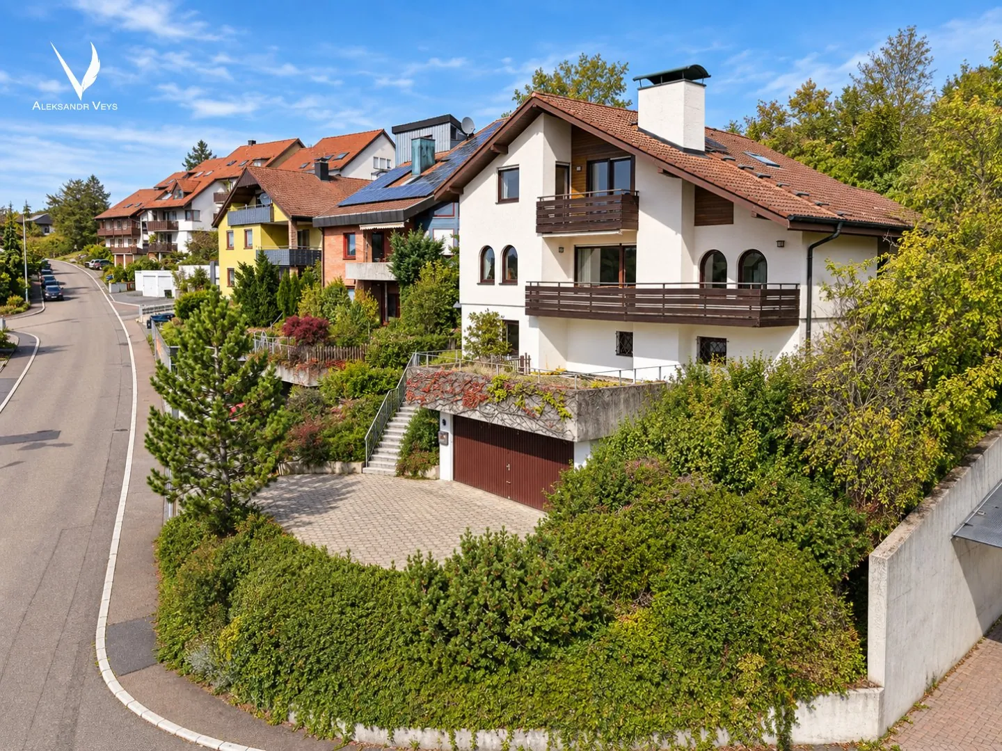 Einfamilienhaus mit Weitblick im Taubertal, Drohnenaufnahme